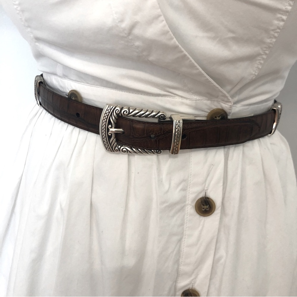 Fossil Genuine Leather Embossed Brown Belt